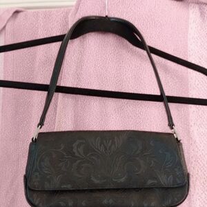 Liz Claibotne Elegant Black Embossed Shoulder Bag